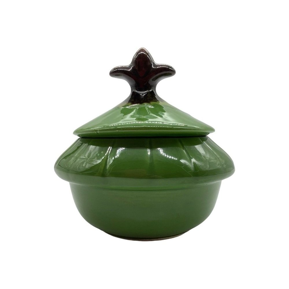 California Pottery D 102 Green Glazed Bowl